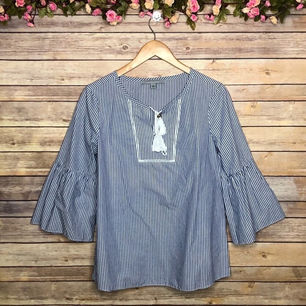 Marc New York Andrew Marc Stripes Bell Sleeves Top